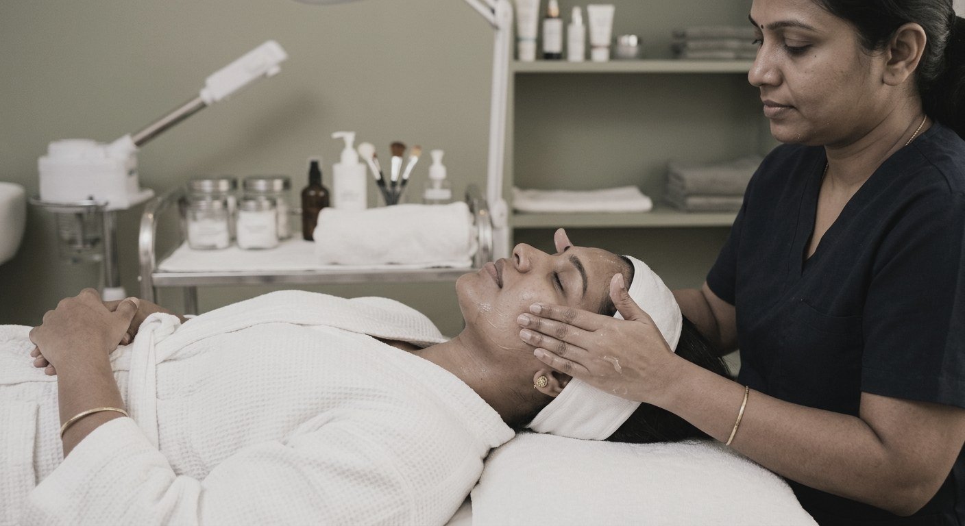 Skin before facial treatment